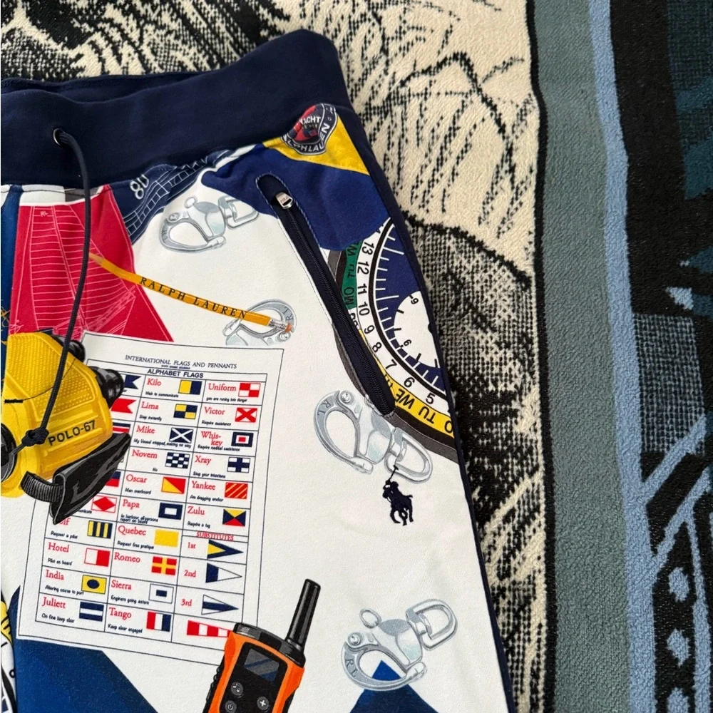 Polo Ralph Lauren Double-Knit Yacht Challenge Nautical Polo Sport Graphic Jogger